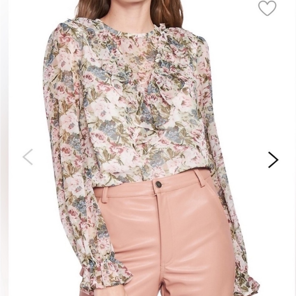 En Saison Floral Ruffle Cottagecore Romantic Sheer Feminine Boho Long Sleeve